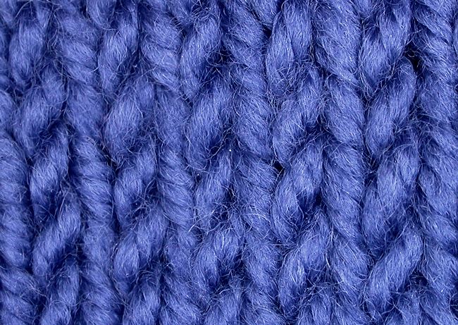 close-up of blue knitting