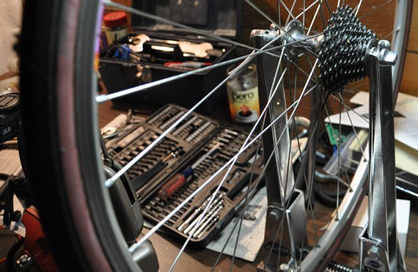 wheel in truing stand
