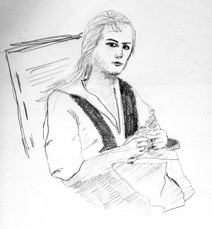 pencil sketch of Betsey Price
