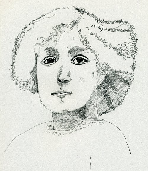 pencil sketch of Infanta Beatriz of Spain